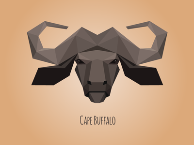 Low poly Cape Buffalo abstract african animal buffalo face lowpoly polygon portrait zoo