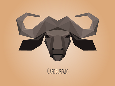 Low poly Cape Buffalo