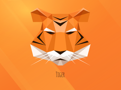 Low poly Tiger abstract african animal lowpoly polygon portrait tiger zoo