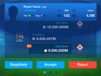 Negotiation Page football game ui manager game negotiation osm player profile soccer game ui