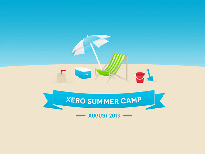 Summer Camp beach bucket camp illustration sand spade summer umbrella xero