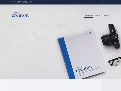 I Am A Creator website brand design giveaway landing page marketing design marketing website webdesign