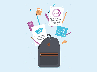 Back To School backpack campaign data illustration stats