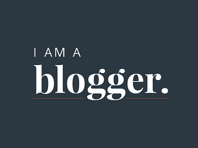 I Am A Blogger documentary series branding