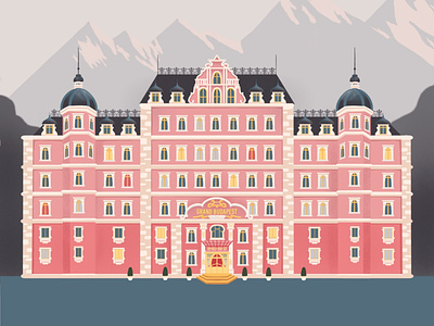 Grand Budapest Hotel cinema grand budapest hotel illustration movie wes anderson