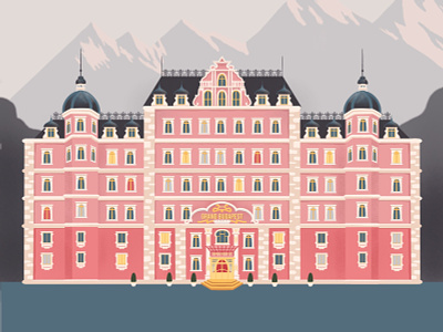 Grand Budapest Hotel cinema grand budapest hotel illustration movie wes anderson