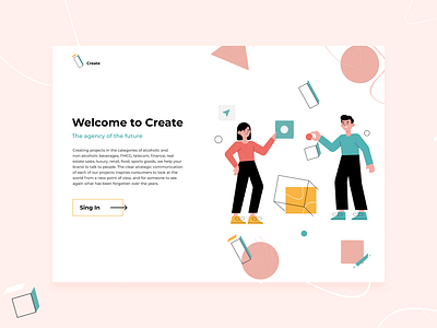 Landing page for design agency