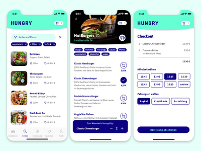 Hungry App Design Food Pickup app design checkout process food app mobile app design ux ui