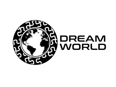 Mono version of the logo for the company "Dream World"