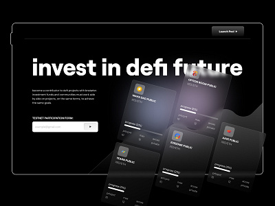 DeFi project X design minimal ui