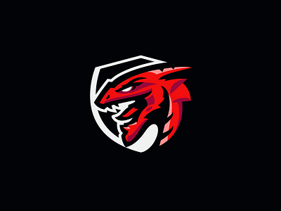 Dragon Shield Logo dragon dragon logo logo design mascot logo shield logo