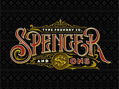 Spencer and sons Logo Lettering calligraph customlettering drawing handlettering handmadefont lettering ornaments ornamenttattoo typography vector vectordirector