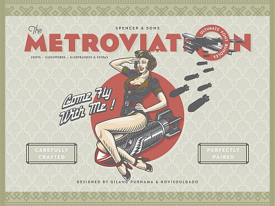 Metroviation Cover Poster some Collaboration arteco cover ilustration military pattern pinup pinupbomb poster typefoundry typhography vector vectordirector