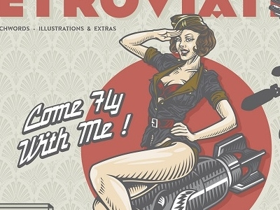 Close up Metroviation Cover Poster arteco cover ilustration military pattern pinup pinupbomb poster typefoundry typhography vector vectordirector