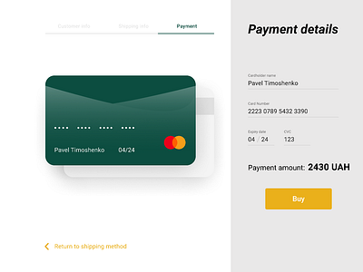 Daily UI: #002 Credit Card Checkout card checkout checkout daily 100 challenge dailyui dailyui 002 interface mobile uxui