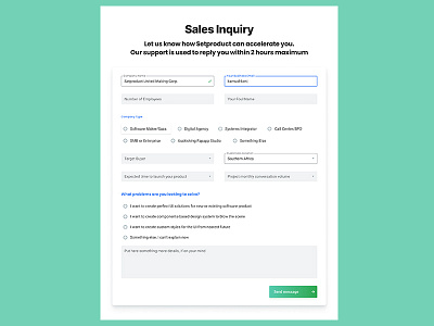 Sales Inquiry Design