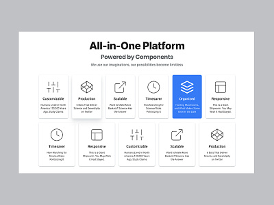 All in one platform components