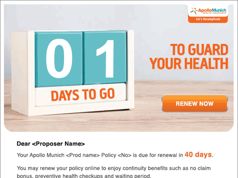 40 Days to go..... email gif health promotional reminder