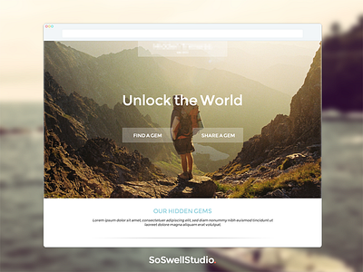 Homepage Mock Up blue homepage mountains studio swell travel white