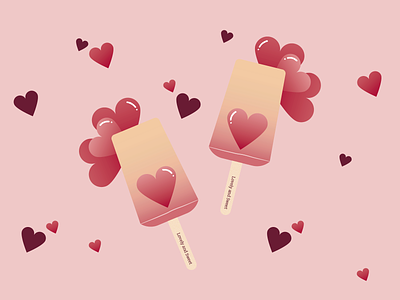 Lovely Pops creme dessert heart hearts illo illustration love pink red sweets weekly warmup
