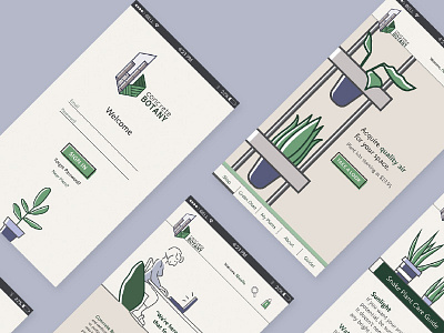 Concrete Botany Mobile App UI design graphic design illustration ui user interface