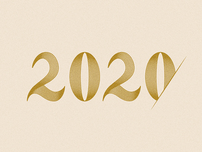 Cheers to 2020 design gold lettering new year typography vector