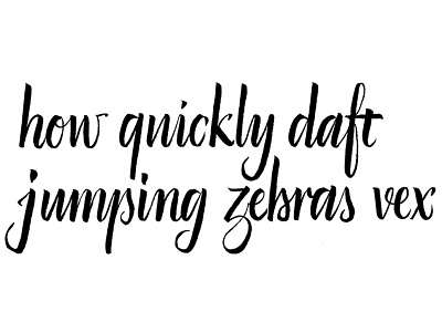 Pangram calligraphy typography