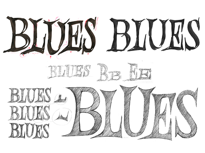 Blues Sketching blues caps drawing lettering pencil typography