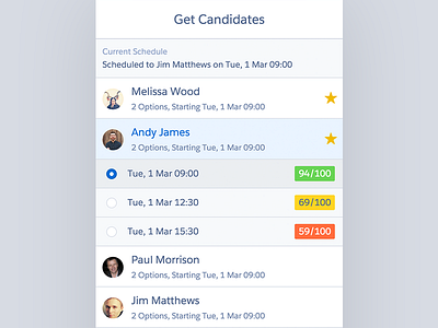Scheduling Action ios iphone mobile ui