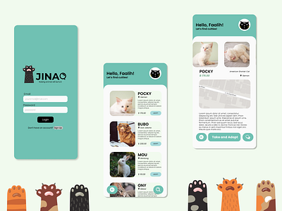 JINAQ cat dog hobby marketplace mobile pet petshop rabbit shop ui