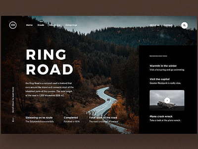 Iceland roads design roads ui ux web