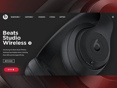 Beats Studio Wireless design interface music ui ux web website