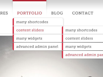 layered menu black and white gray layered menu layered navigation menu navigation rounded rounded corners