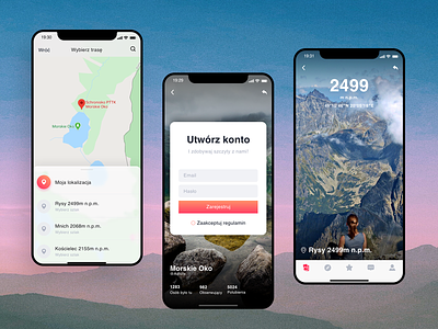 Summit App app design mountain summit travel app