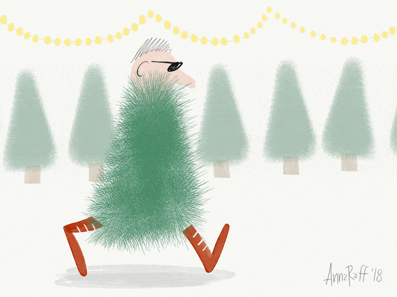 Holiday Fashion animation character christmas christmas tree fashion holiday humor humorous illustration illustration motion illustration walk walk cycle