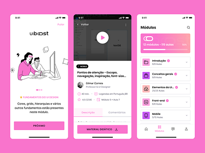 App do Aluno (uiBoost) app app do aluno black gilberto prado onboard ui ui design uiboost video