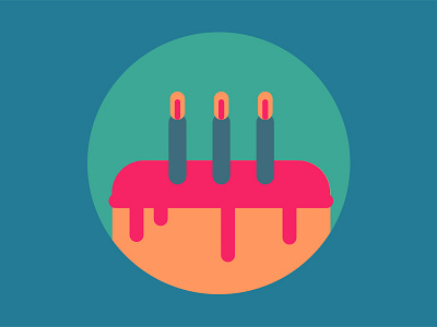 Birthday Cake colourful flat icons icons