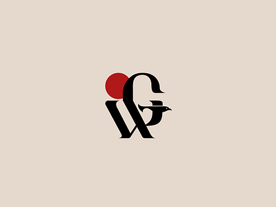 G.W. + Bird Logo Mark (Unused) abtract acronym affinity bird clever initials logos logotype luxury minimal serif smart