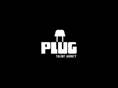 Plug Talent Agency (Concept Logo) black and white brand identity clever logos media logo