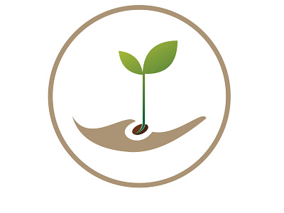 Care of plant line icon. Hand, holding, sapling, leaf. Gardening ecology logo hand tree icon hand tree logo