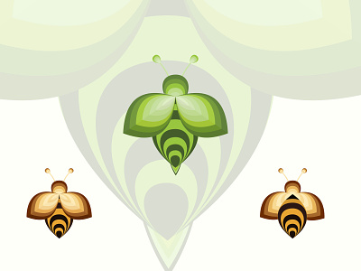 Colorful bee bee bee logo branding color bee logo green bee green bee logo