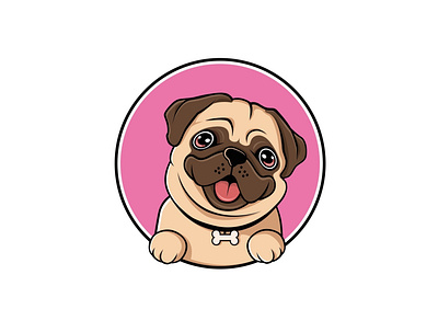 pug dogs logo design template abstract app logo creative design graphic illustration illustrator logo pug dogs logo pug dogs logo design template vector