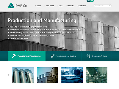 PMP Co. corporate flat industrial minimal simple ui web web design