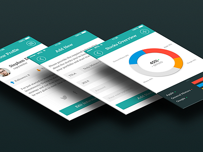 App screens app clean diagram flat ios screen simple stocks