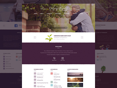 Calvary Church church interface purple ui user web