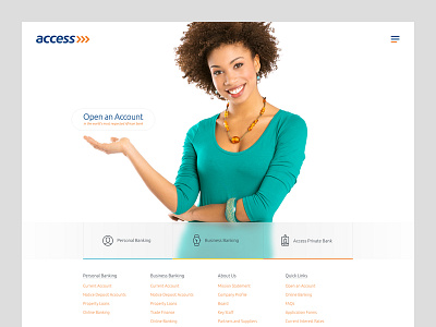 Access Bank bank design homepage interface ui user web woman