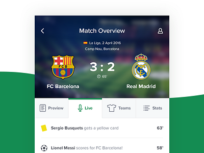 Sports App app flat football goal ios live match mobile score soccer sports team