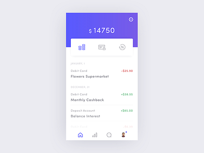 Bank Account account android app bank ios list money purple transaction