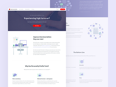 Hire Success - Personality Testing clean icons illustration landing minimal product ui web website