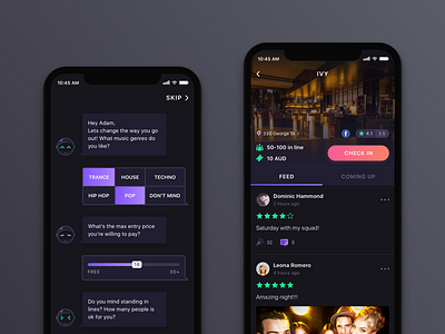 App for Clubbers ai app chatbot club dark ios iphone night nightlife
